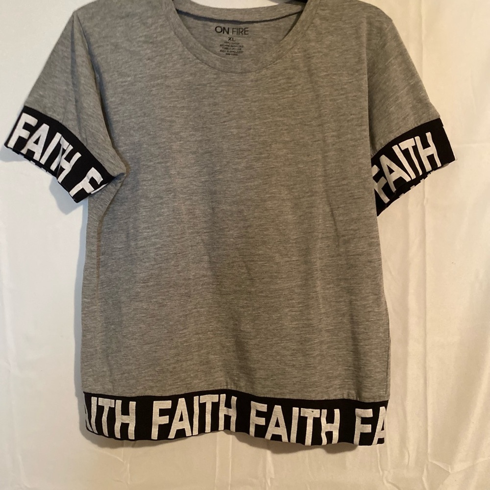 On Fire Gray Faith Crop Top
